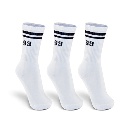 Meia Cano Alto QIX 93 Preto e Branco - 3 Pares