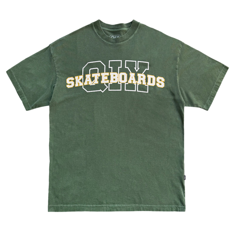 CAMISETA QIX OVERSIZED SKATEBOARDS VERDE ESTONADO