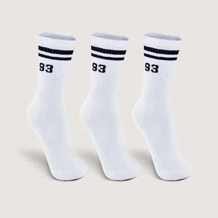 Meia Cano Alto QIX 93 Preto e Branco - 3 Pares