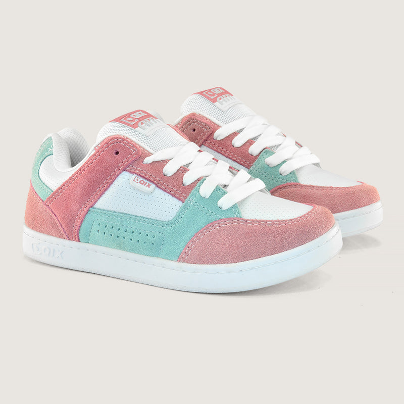 Tênis Qix AM Skate confort Verde e Rosa