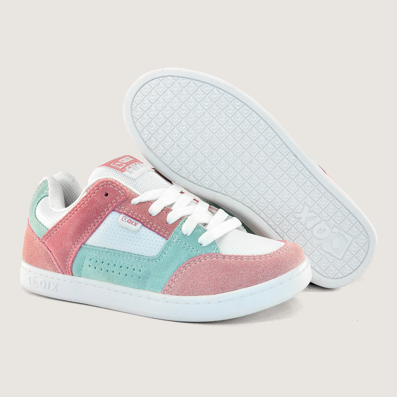 Tênis Qix AM Skate confort Verde e Rosa