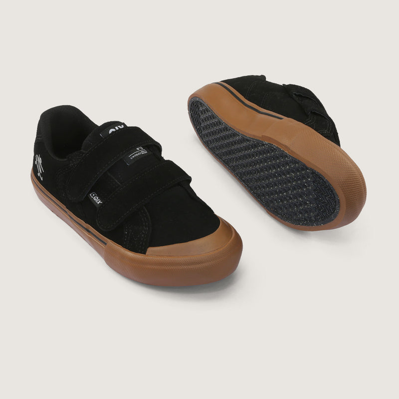 Tênis skate infantil QIX Chorão Park Velcro Preto Gum