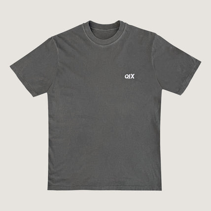 CAMISETA QIX STREET MINIMAL LOGO PRETO ESTONADO