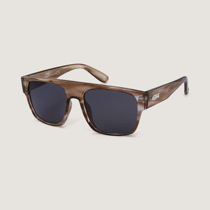 Óculos de sol unissex QIX SKATE quadrado marmorizado marrom