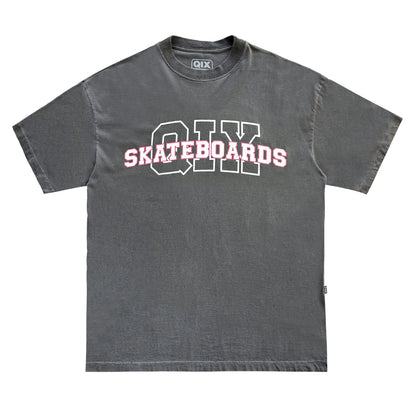 CAMISETA QIX OVERSIZED SKATEBOARDS PRETO ESTONADO