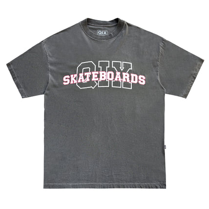 CAMISETA QIX OVERSIZED SKATEBOARDS PRETO ESTONADO