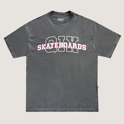 CAMISETA QIX OVERSIZED SKATEBOARDS PRETO ESTONADO