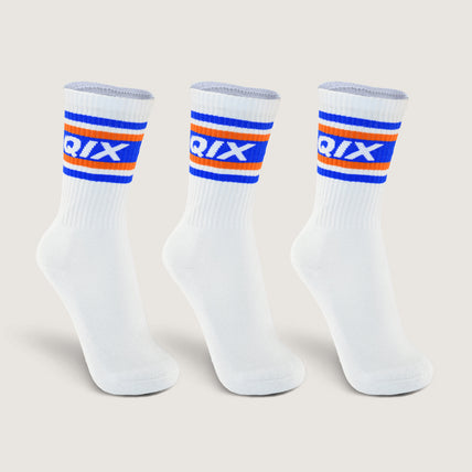 Meia Cano Alto QIX Branco Old School - 3 Pares