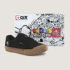 Tênis skate infantil QIX Chorão Park Velcro Preto Gum