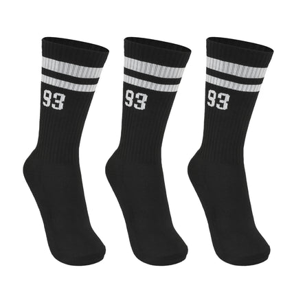 Meia Cano Alto QIX 93 Preto e Branco - 3 Pares