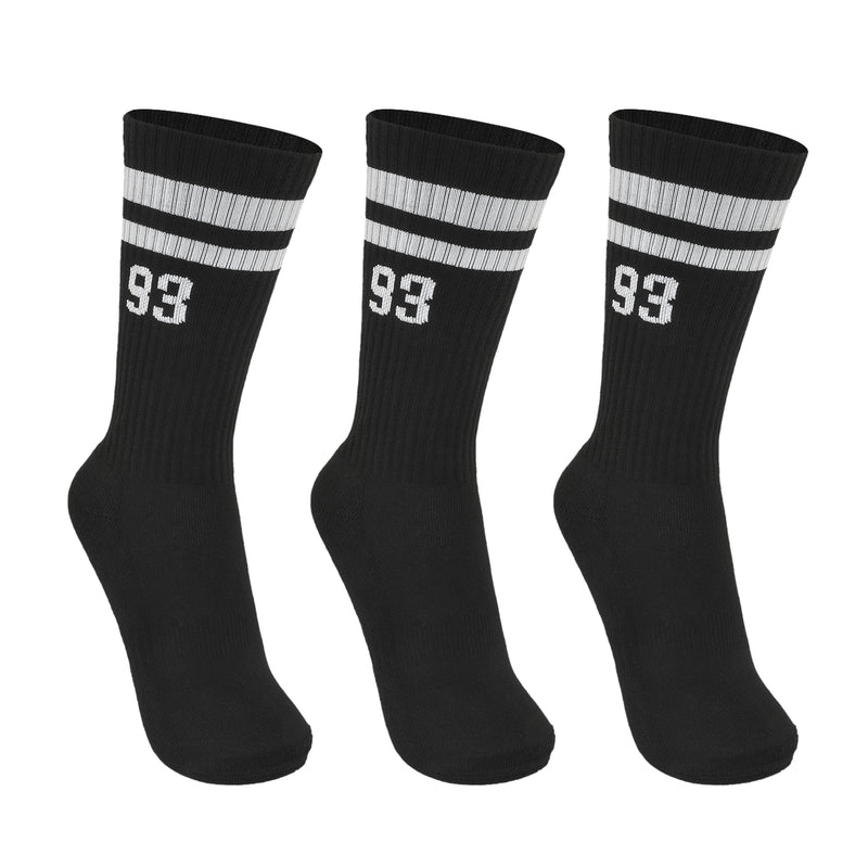 Meia Cano Alto QIX 93 Preto e Branco - 3 Pares