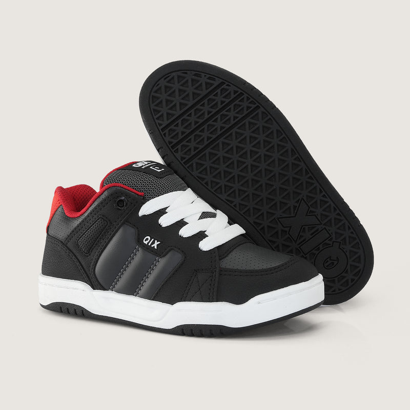 Tênis Infantil Qix Square Preto, Chumbo e Vermelho