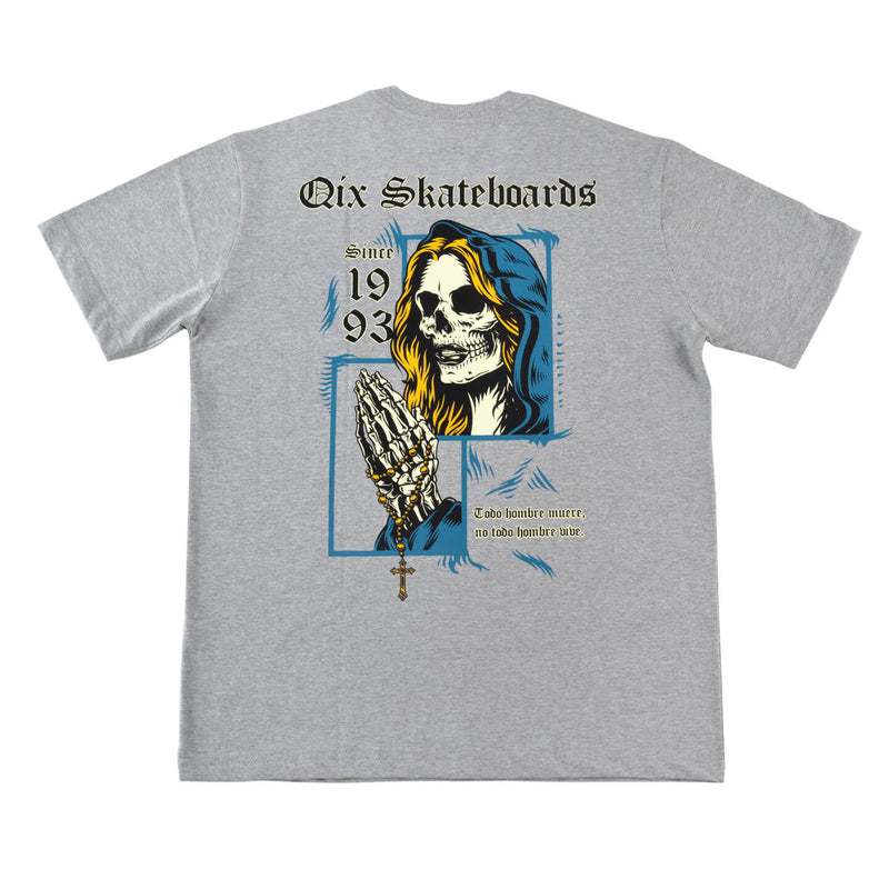 CAMISETA QIX SKULL SKATEBOARD MESCLA