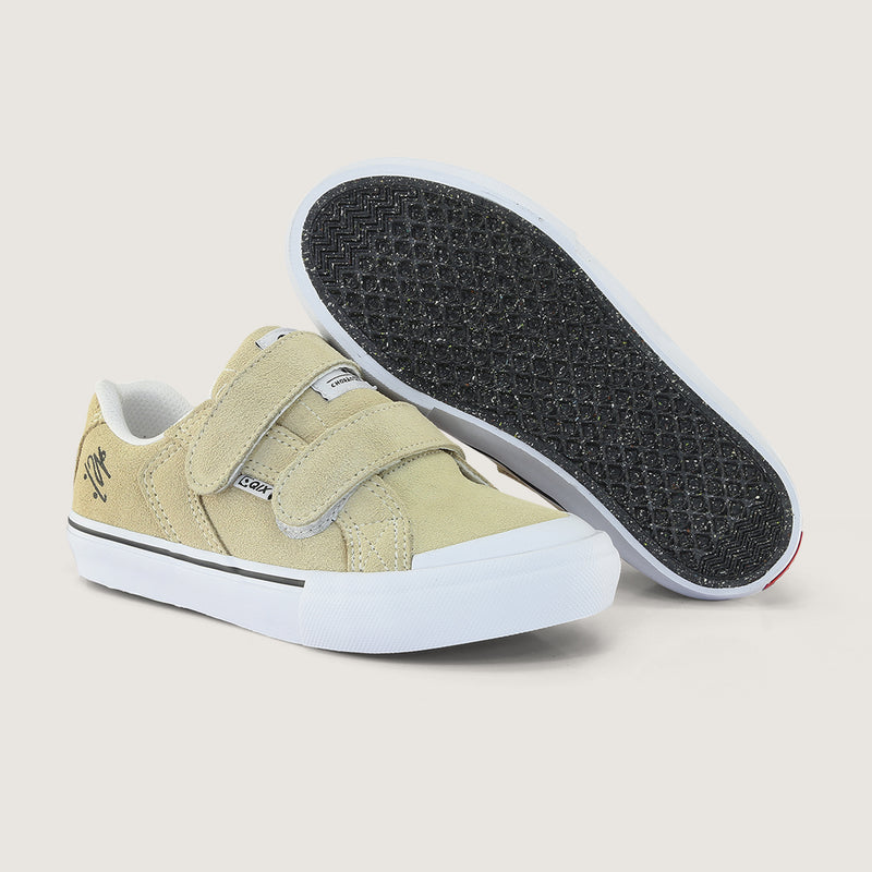 Tênis QIX Infantil Chorão Park Velcro Bege e Branco