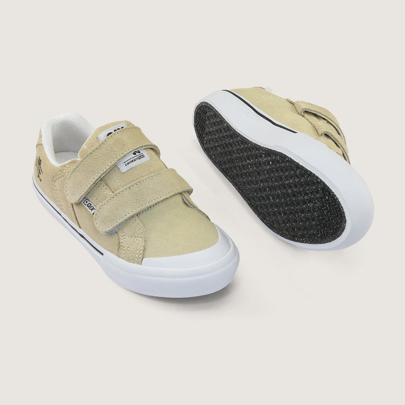 Tênis QIX Infantil Chorão Park Velcro Bege e Branco