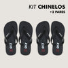 Kit Chinelos QIX Flip Preto