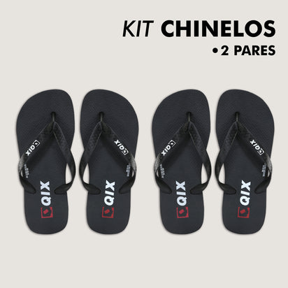 Kit Chinelos QIX Flip Preto