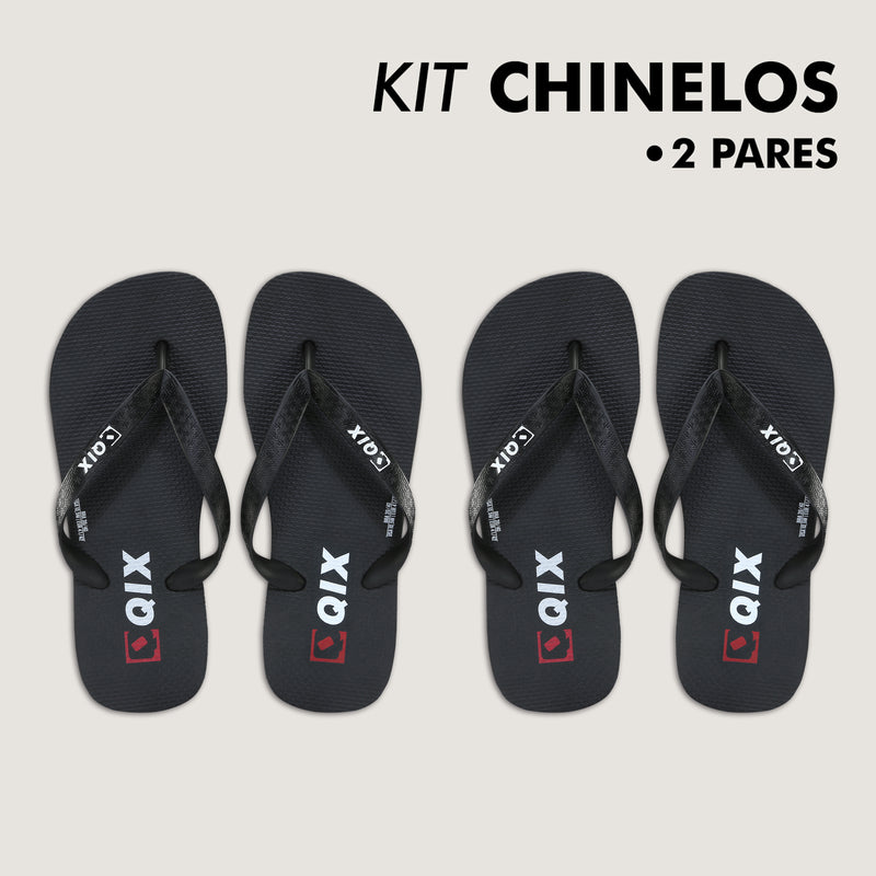 Kit Chinelos QIX Flip Preto