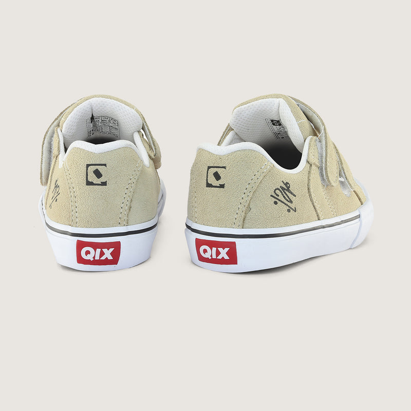 Tênis QIX Infantil Chorão Park Velcro Bege e Branco