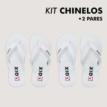 Kit Chinelos QIX Flip Branco