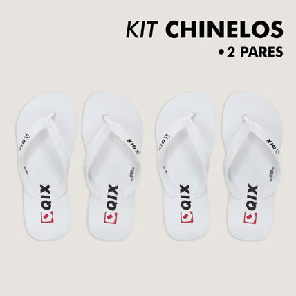 Kit Chinelos QIX Flip Branco