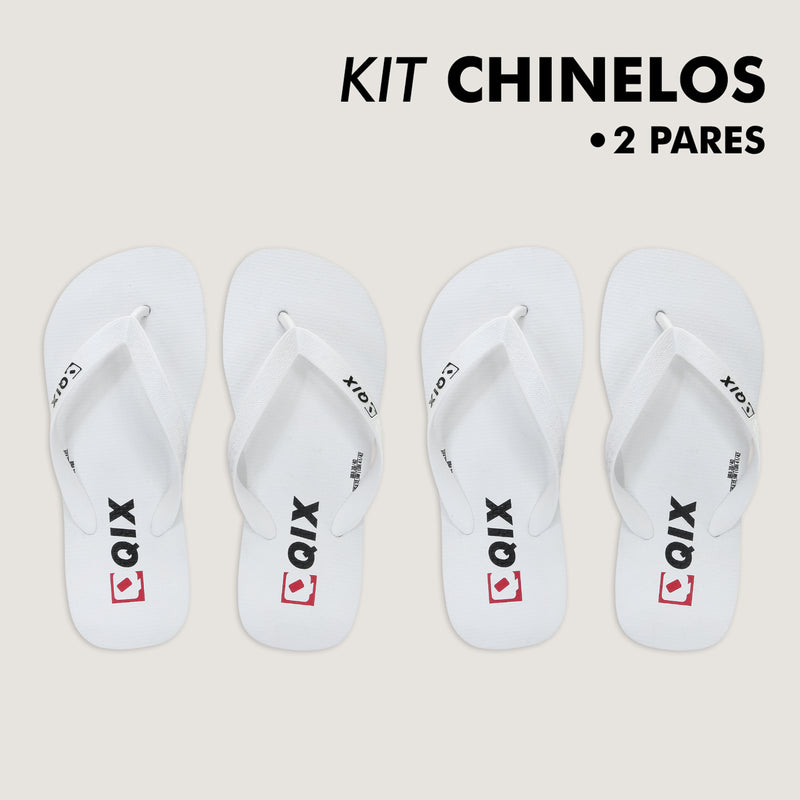 Kit Chinelos QIX Flip Branco