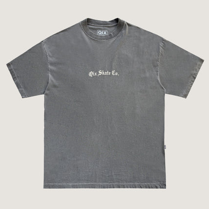 CAMISETA QIX OVERSIZED SÃO JORGE PRETO ESTONADO