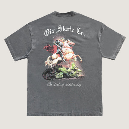 CAMISETA QIX OVERSIZED SÃO JORGE PRETO ESTONADO