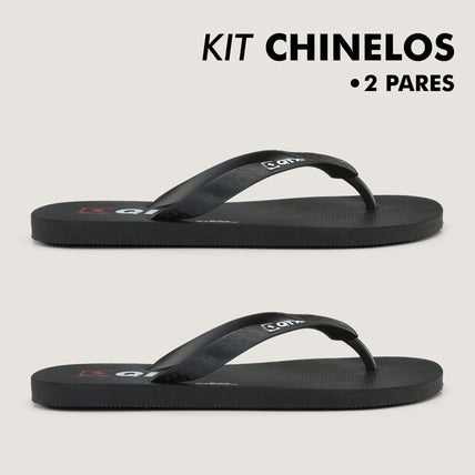 Kit Chinelos QIX Flip Preto