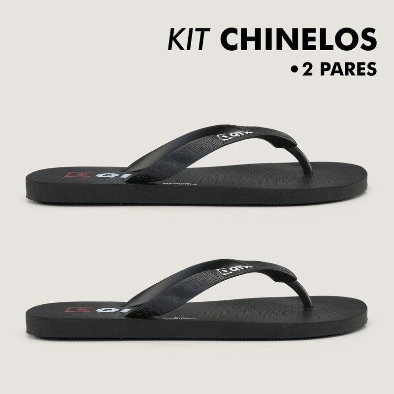 Kit Chinelos QIX Flip Preto