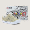 Tênis QIX Infantil Chorão Park Velcro Bege e Branco