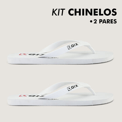 Kit Chinelos QIX Flip Branco