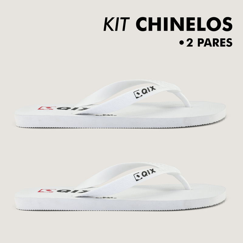 Kit Chinelos QIX Flip Branco