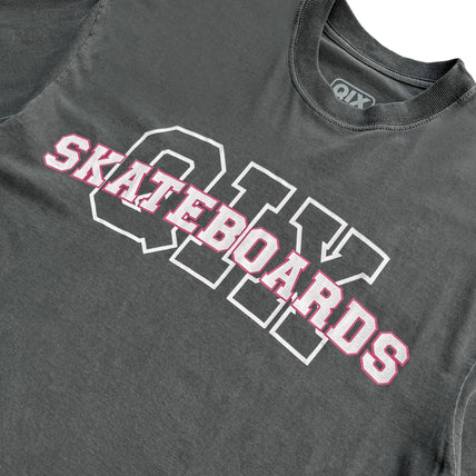CAMISETA QIX OVERSIZED SKATEBOARDS PRETO ESTONADO