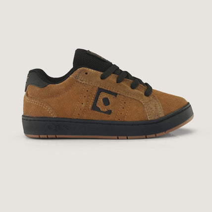 Tênis Infantil Qix Combat Suede Caramelo e Preto