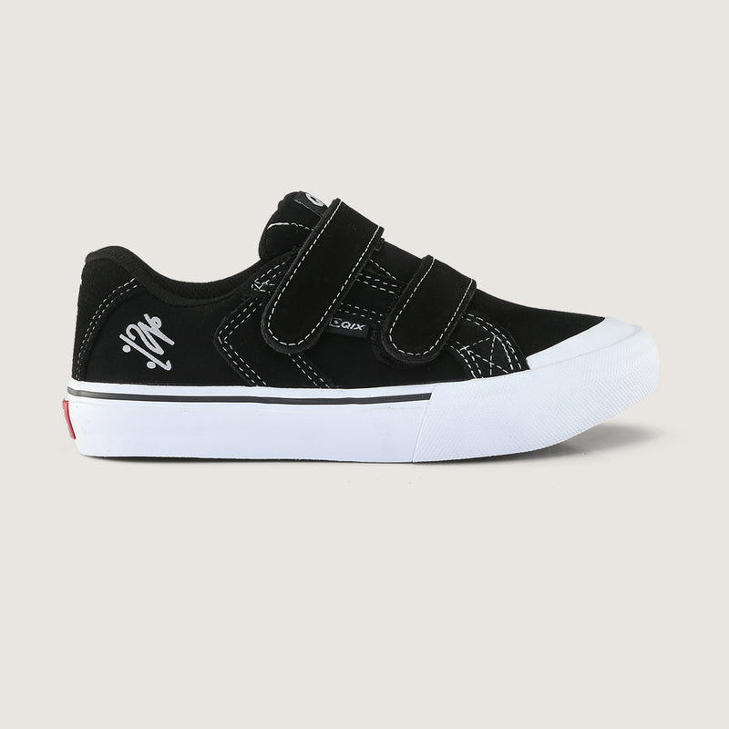 Tênis QIX Infantil Chorão Park Velcro Preto e Branco
