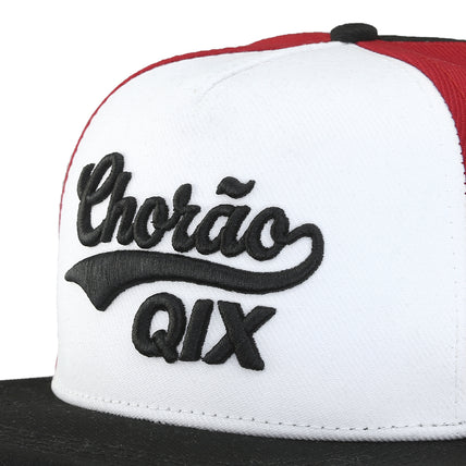 Boné Aba Reta QIX Chorão Preto e Vermelho