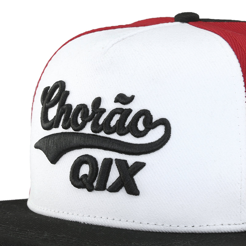 Boné Aba Reta QIX Chorão Preto e Vermelho