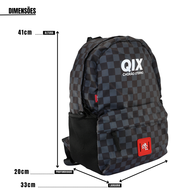 Mochila QIX Chorão Eterno Preta e Cinza