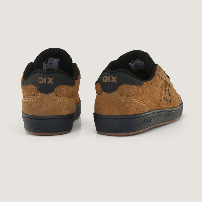 Tênis Infantil Qix Combat Suede Caramelo e Preto