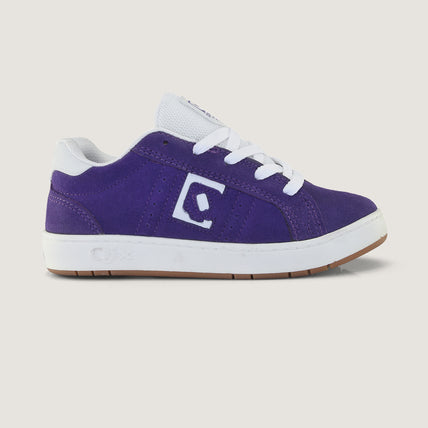 Tênis Infantil Qix Combat Suede Roxo e Branco