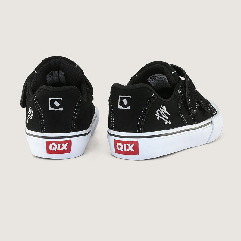 Tênis QIX Infantil Chorão Park Velcro Preto e Branco