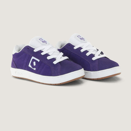 Tênis Infantil Qix Combat Suede Roxo e Branco