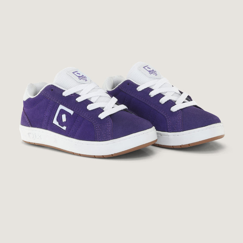 Tênis Infantil Qix Combat Suede Roxo e Branco