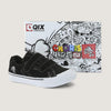 Tênis QIX Infantil Chorão Park Velcro Preto e Branco