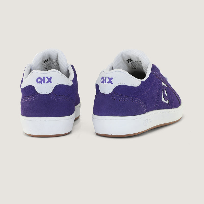 Tênis Infantil Qix Combat Suede Roxo e Branco