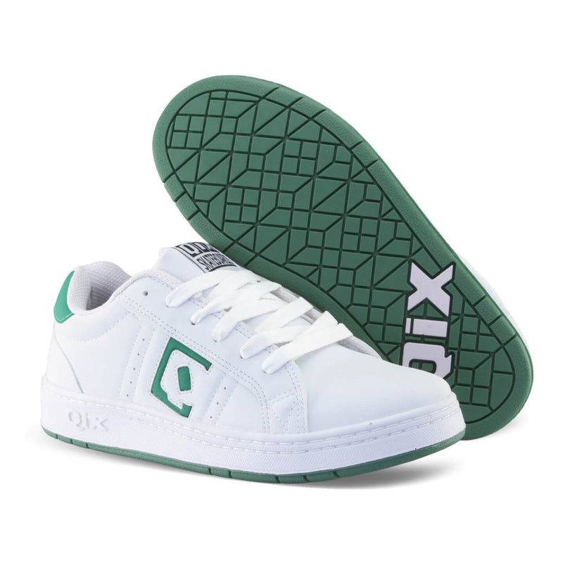 TÊNIS QIX SKATE COMBAT RETRÔ BRANCO E VERDE