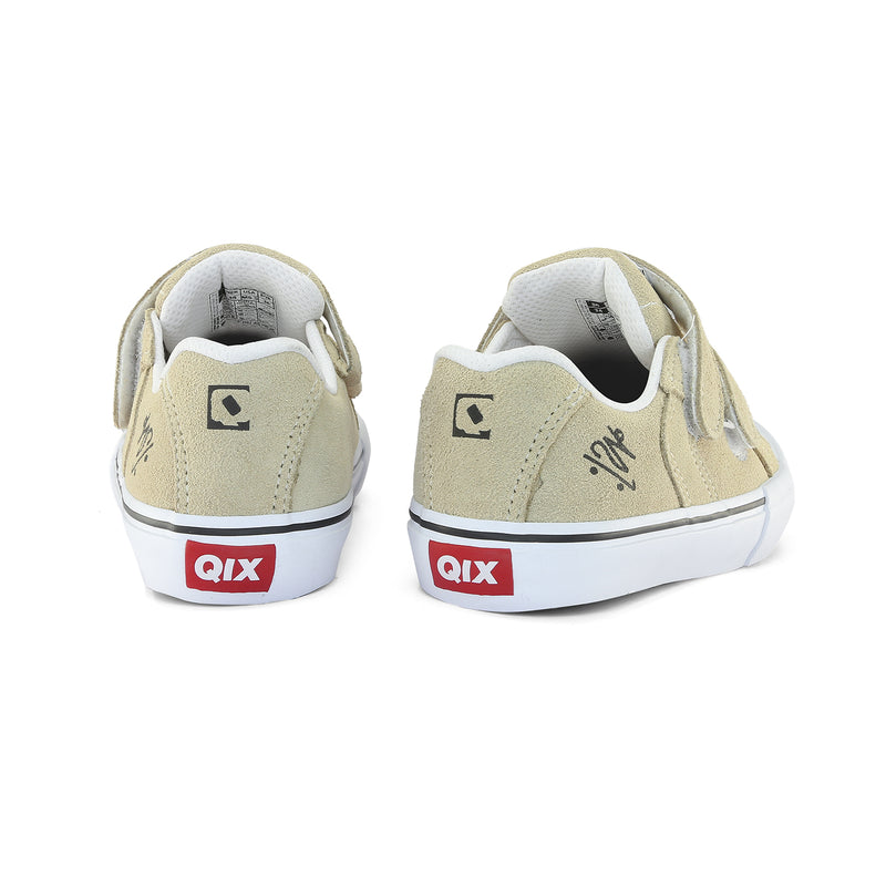 Tênis QIX Infantil Chorão Park Velcro Bege e Branco