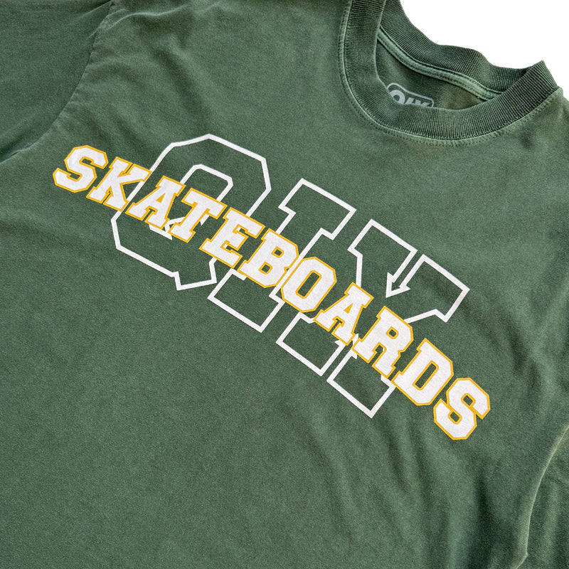 CAMISETA QIX OVERSIZED SKATEBOARDS VERDE ESTONADO