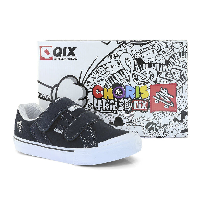 Tênis QIX Infantil Chorão Park Velcro Marinho e Branco